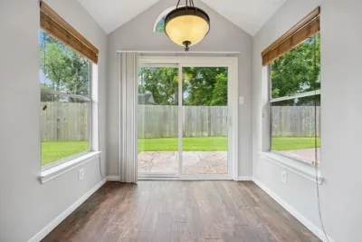 Breakfast area with backyard access